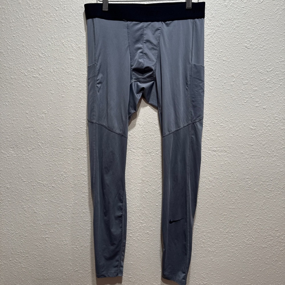 Nike Pro Dri-FIT Mens Grey Compression Leggings Training Tights DD1913-068 Large